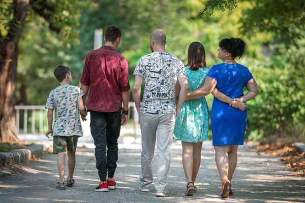 family walking together